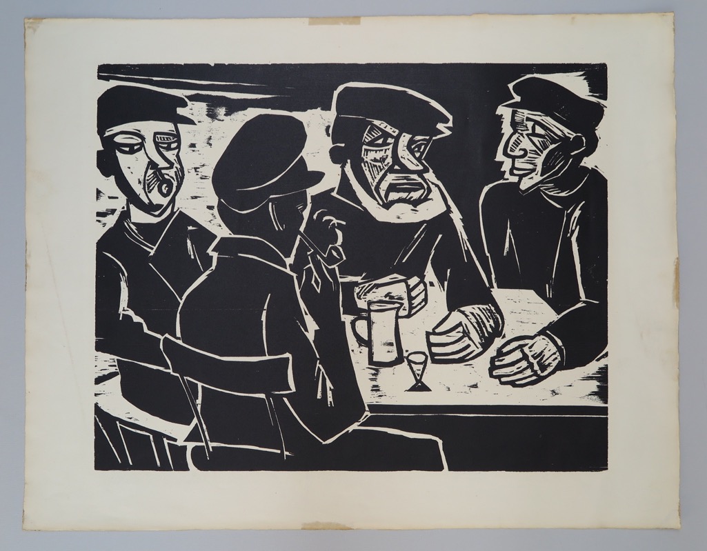 Max Pechstein, Fischer in der Kneipe, 1922, Holzschnitt, Nachlass | eBay